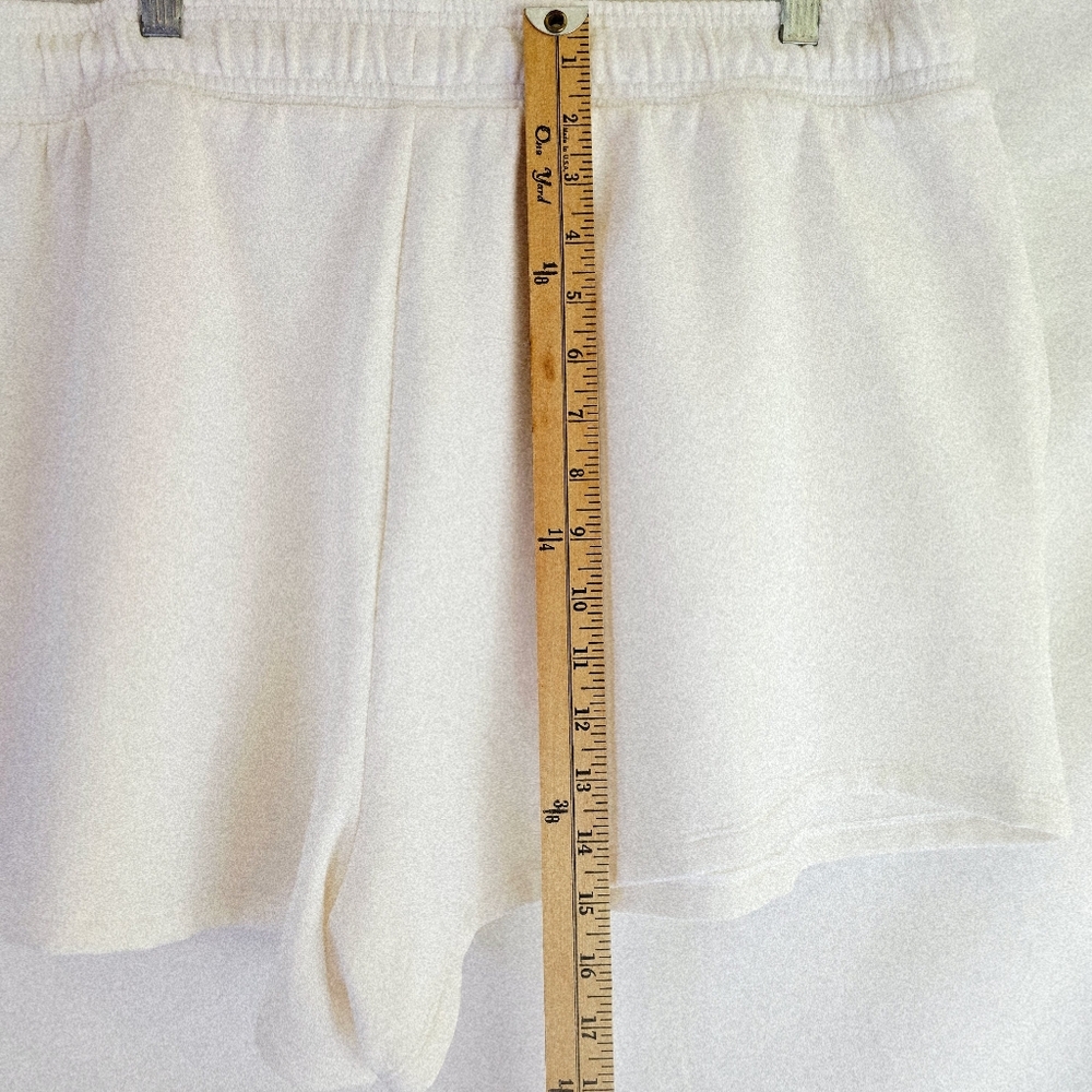 NWT Auden White Fleece Stretch Athletic Shorts Size XXL Elastic Drawstring - Picture 4 of 10